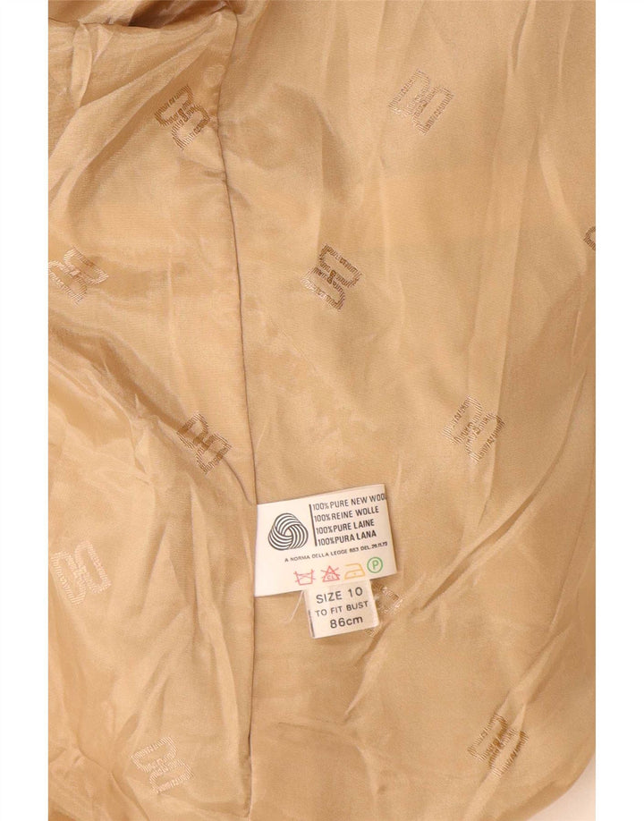 DAKS Damen-Blazer mit lockerer Passform und 2 Knöpfen, Gr. 10, Größe S, Beige, Hahnentrittmuster