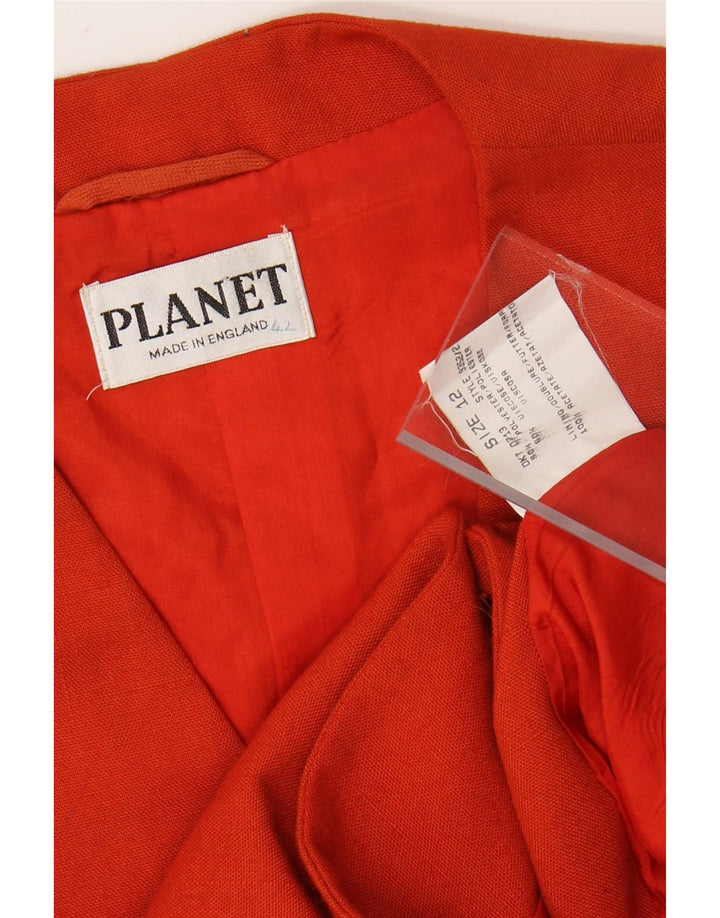 PLANET Damen-Blazerjacke mit 3 Knöpfen, UK 12, Mittelorange, Polyester