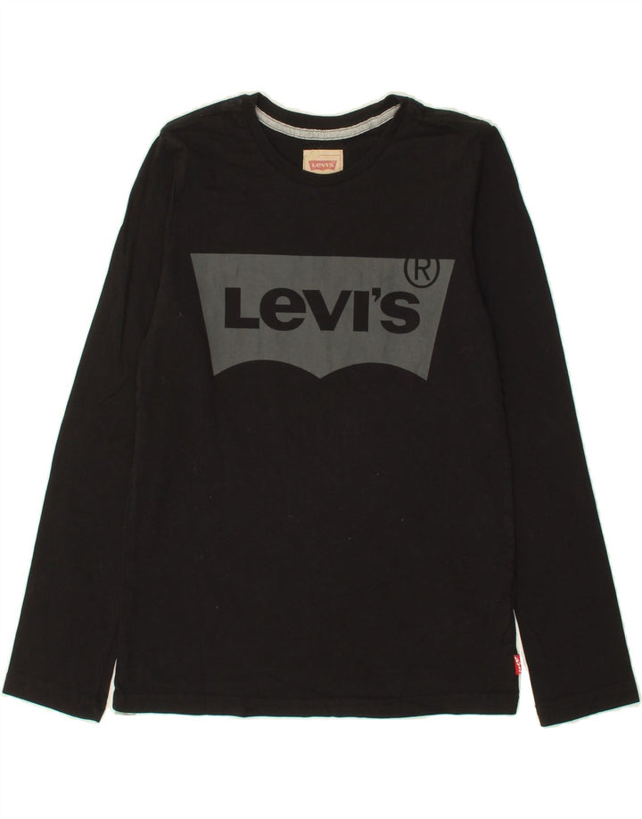 LEVI'S Boys Graphic Top Long Sleeve 13-14 Years Black Cotton Vintage Levi's and Second-Hand Levi's from Messina Hembry 