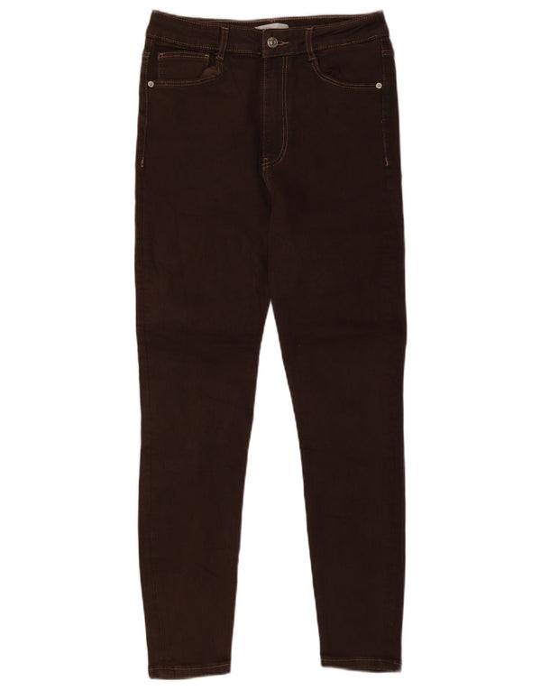Zara Damen Skinny Jeans EU 42 Large W32 L27 Braune Baumwolle