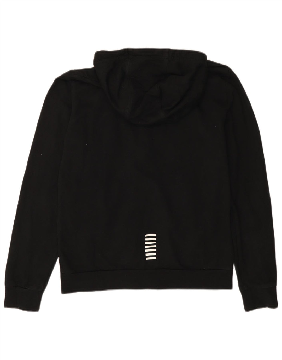 EMPORIO ARMANI Damen-Kapuzenpullover mit Reißverschluss, UK 14, mittlere schwarze Baumwolle