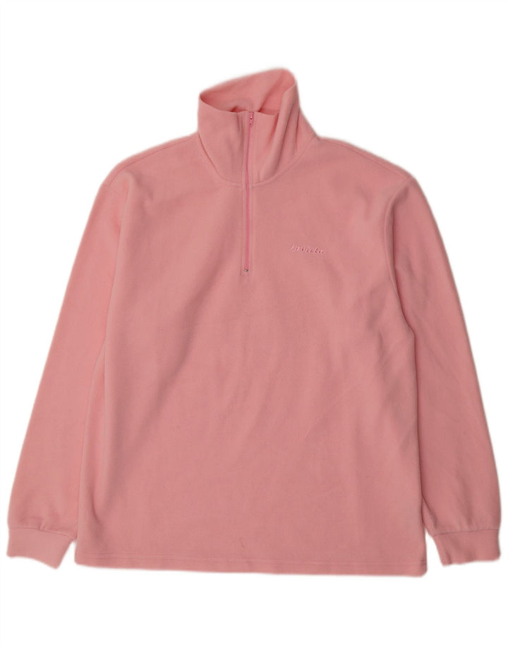 INVICTA Damen-Fleecepullover mit Reißverschluss am Hals, UK 16, Größe L, rosa, Polyester