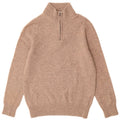 Marks & Spencer Herren-Pullover mit Reißverschluss am Hals, kleine beige Wolle