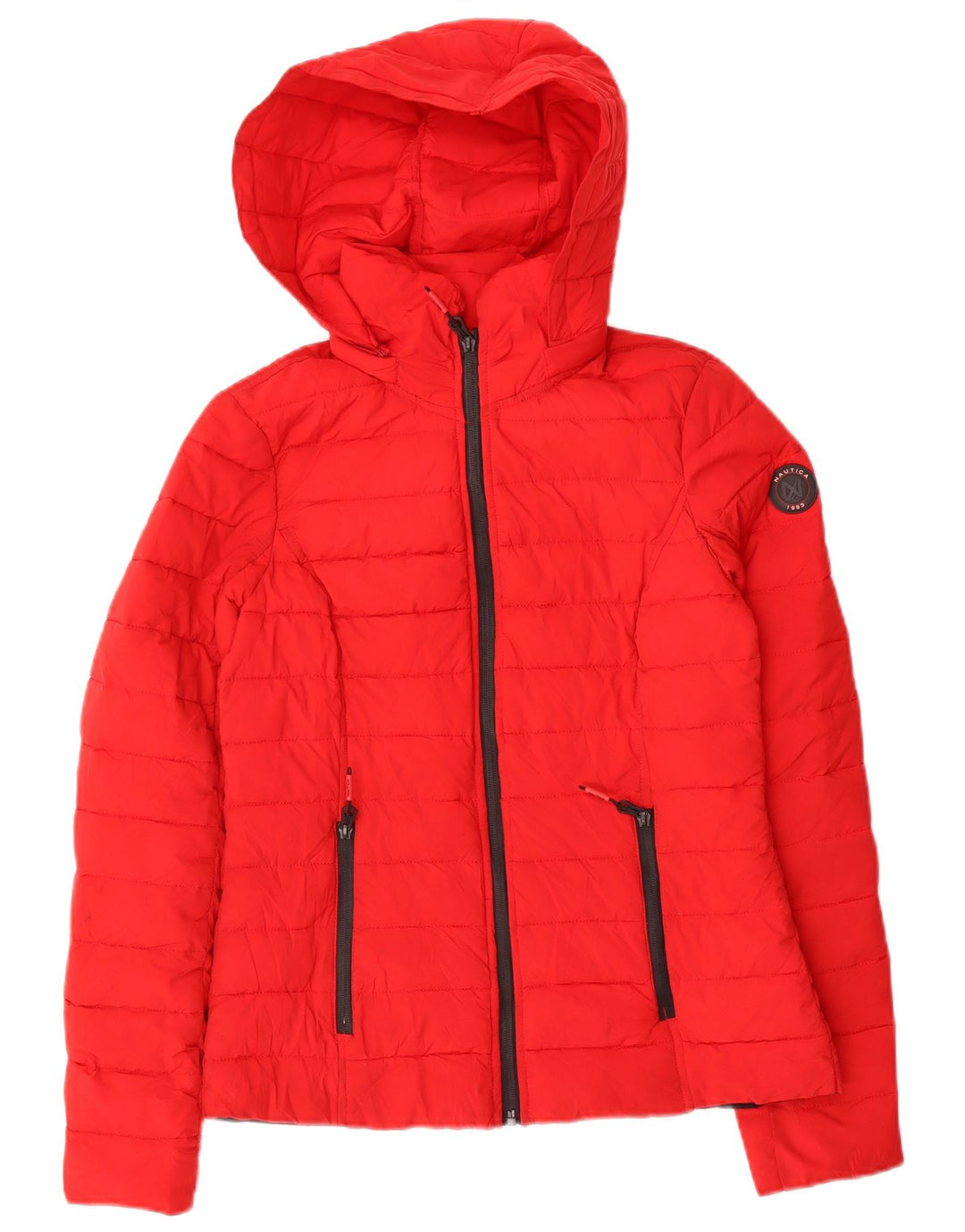Nautica Wattierte Damenjacke mit Kapuze, UK 6, XS, Rot, Polyester