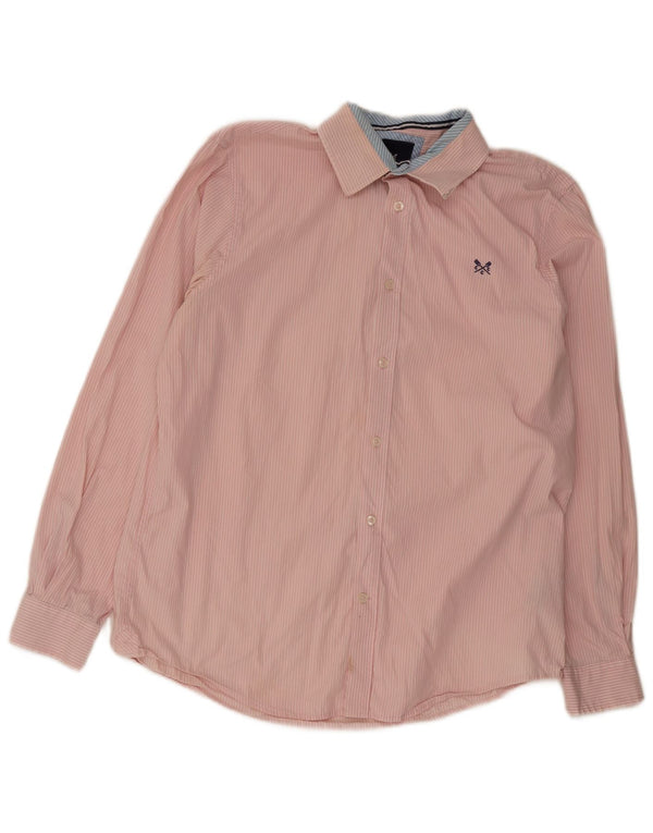 Crew Clothing Herren-Hemd mit klassischer Passform, große rosa Nadelstreifen-Baumwolle