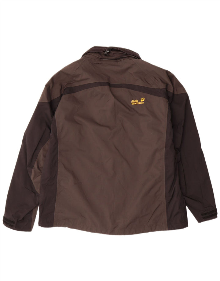 JACK WOLFSKIN Womens Oversized Rain Jacket UK 18/20 XL Grey Colourblock