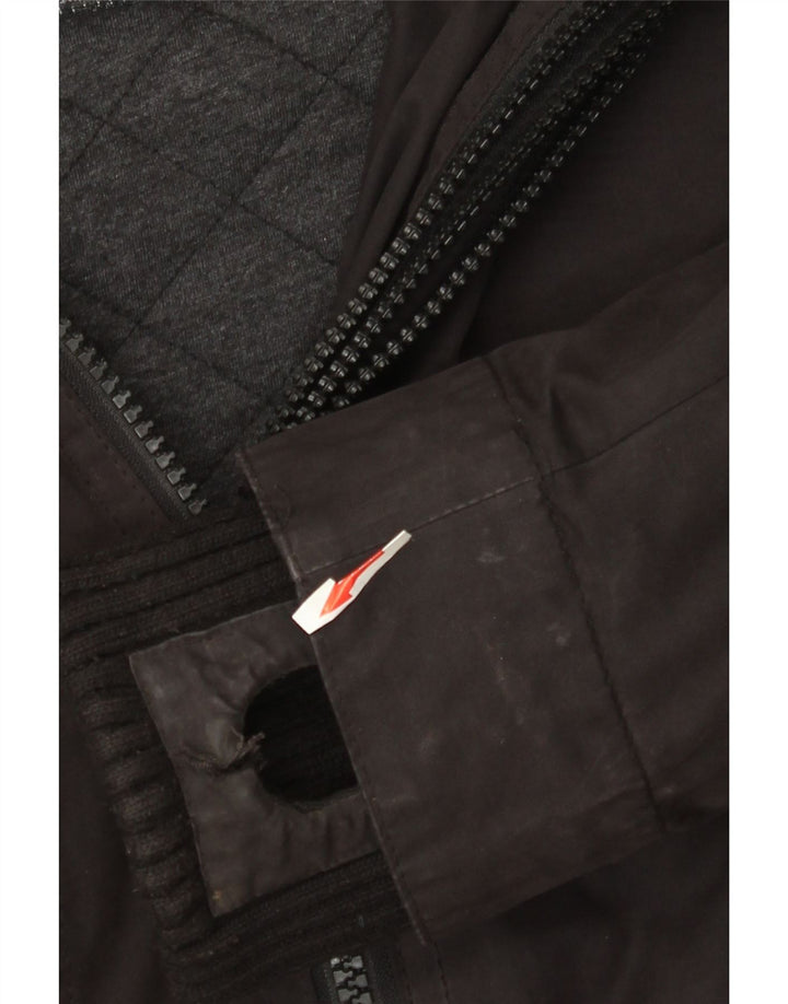 Superdry Damen The Windbomber Hooded Windjacke UK 14 Medium Schwarz