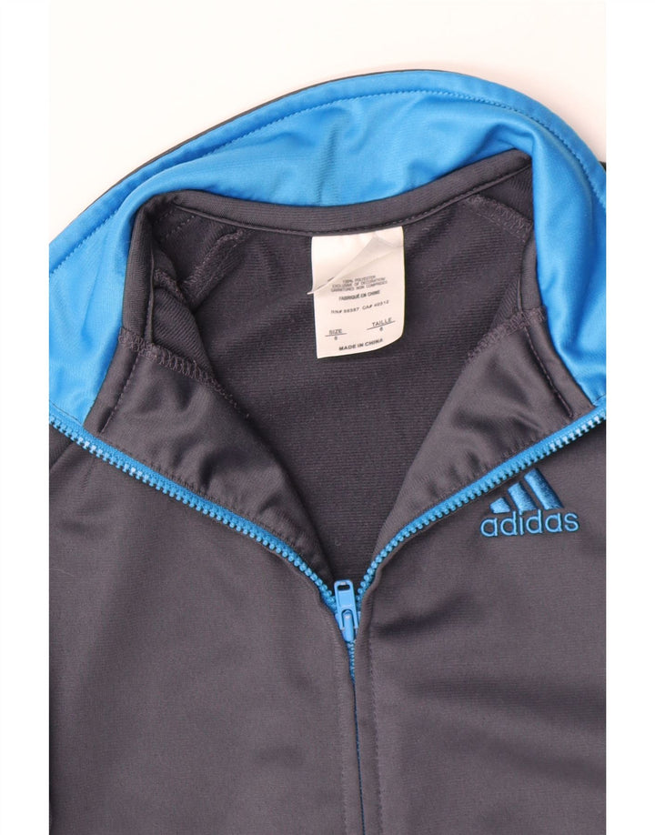 Adidas Jungen-Trainingsanzug-Top-Jacke, 5–6 Jahre, Schwarz, Farbblock