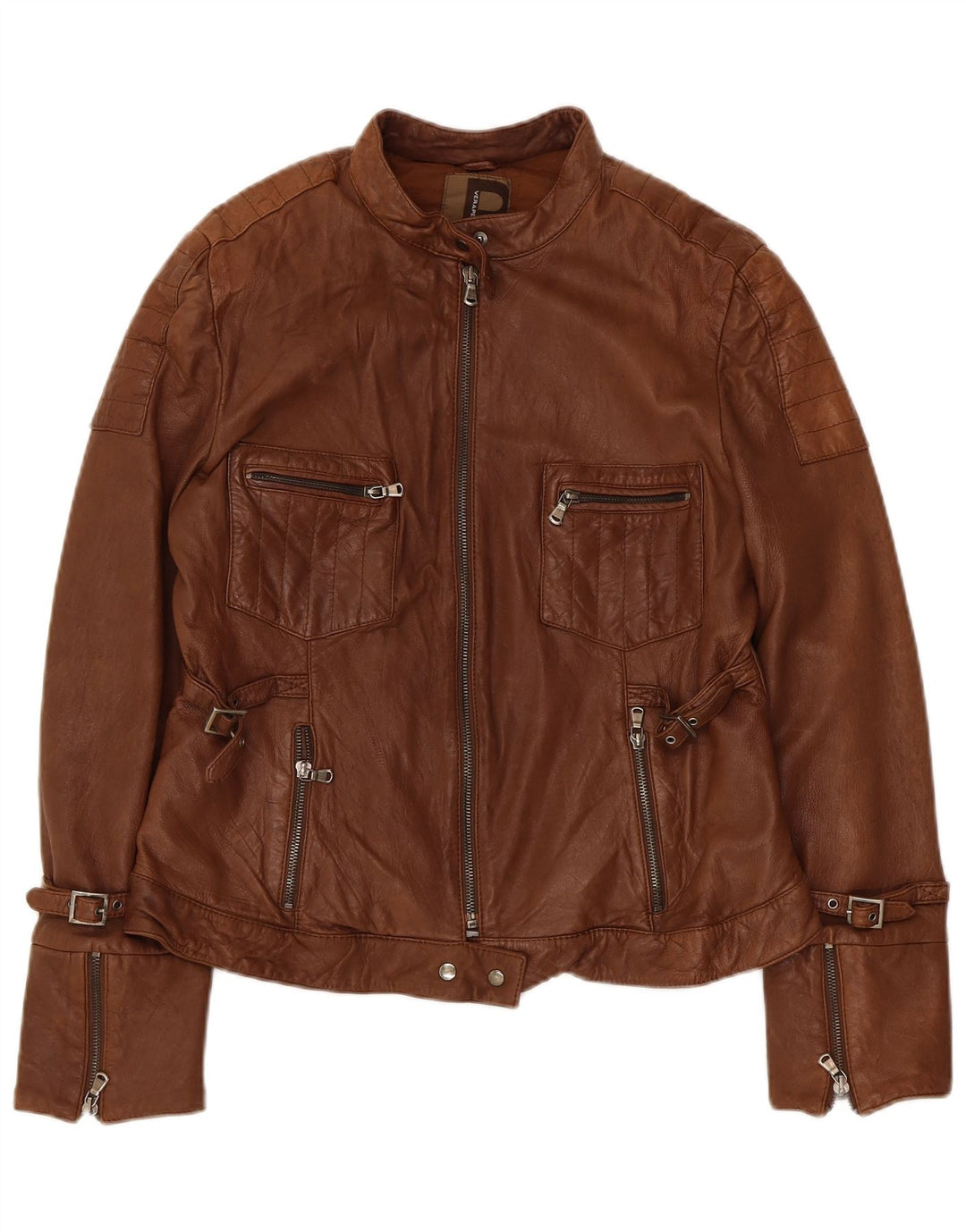 Conbipel Damen Lederjacke IT 46 Großes braunes Leder