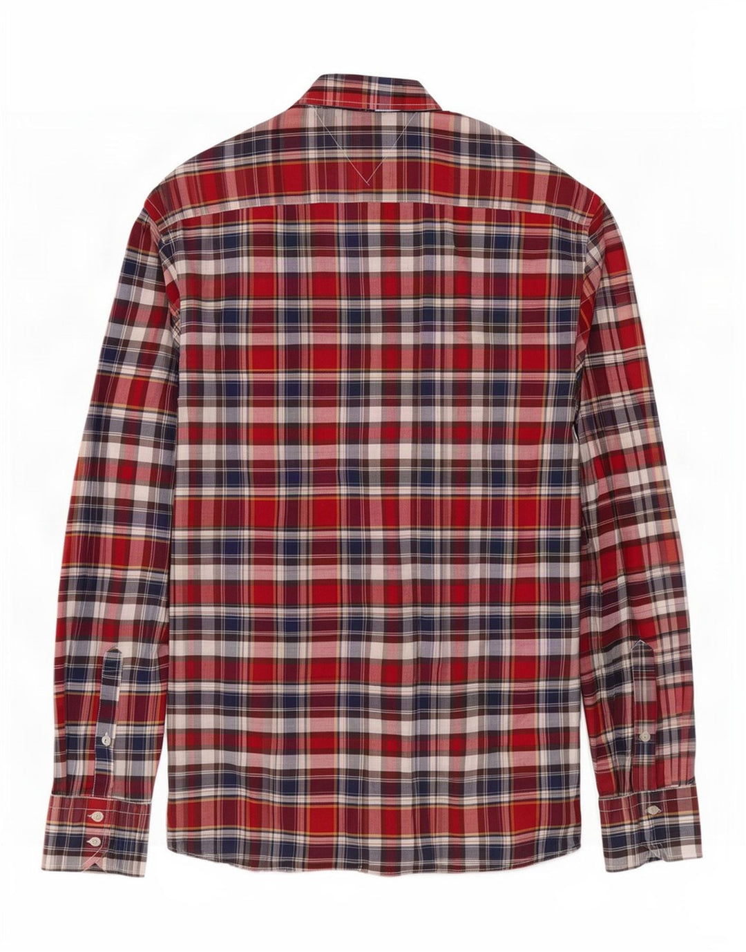 Tommy Hilfiger Herren-Hemd mit individueller Passform, mittelrot, kariert, Baumwolle