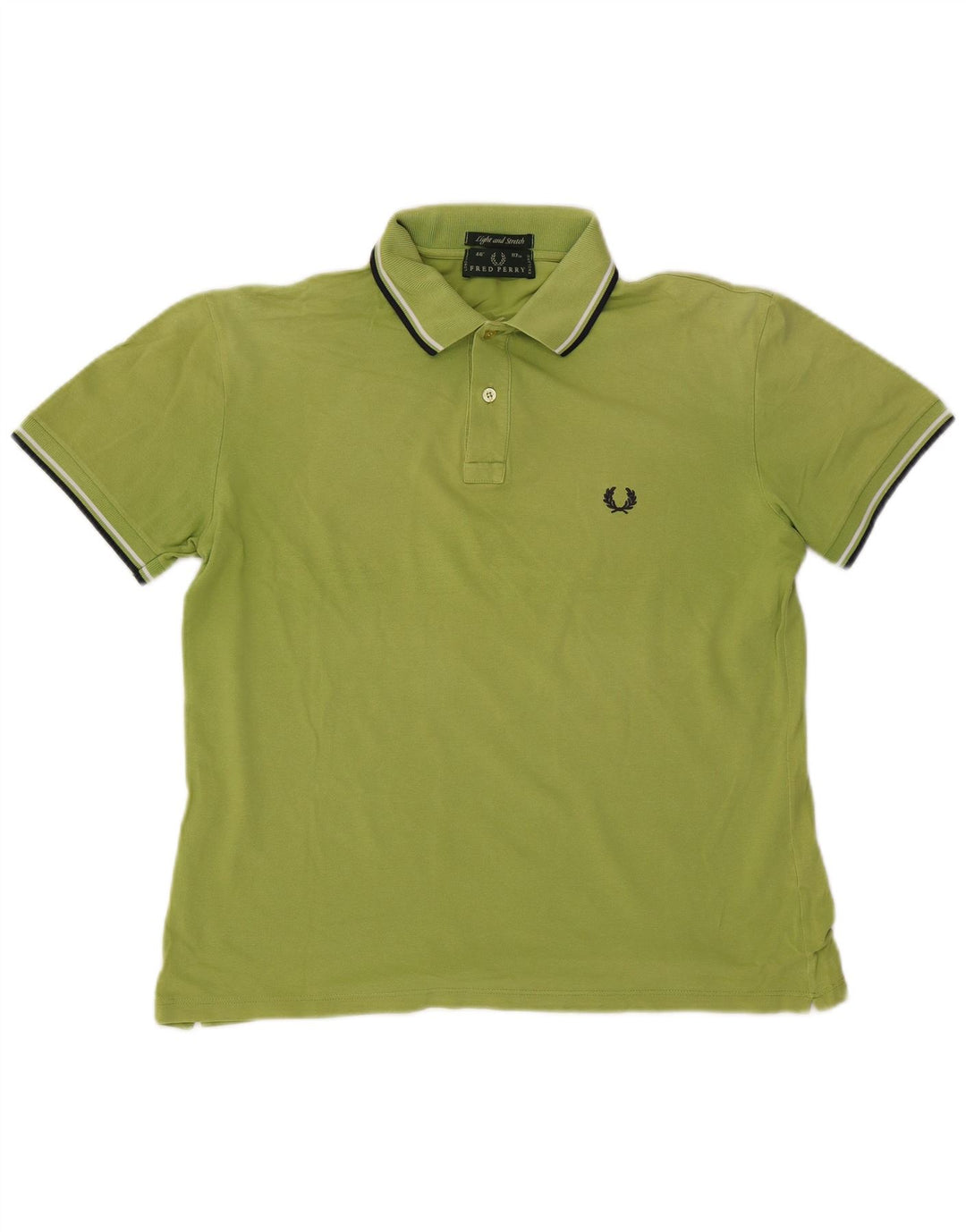 Fred Perry Herren-Poloshirt, groß, grün gestreift, Baumwolle
