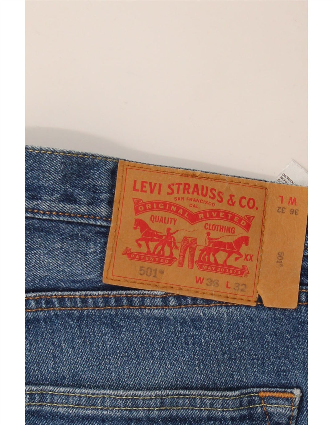 Levi's Herren 501 Straight Jeans W36 L32 Blaue Baumwolle