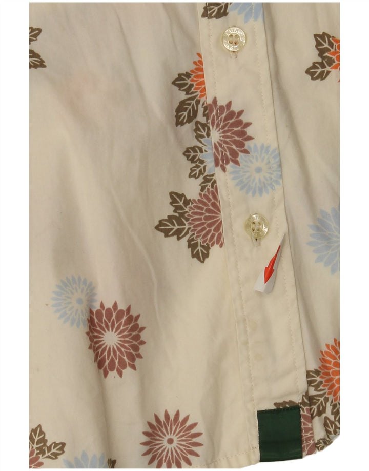 Paul Smith Herrenhemd, groß, cremefarbene Baumwolle mit Blumenmuster