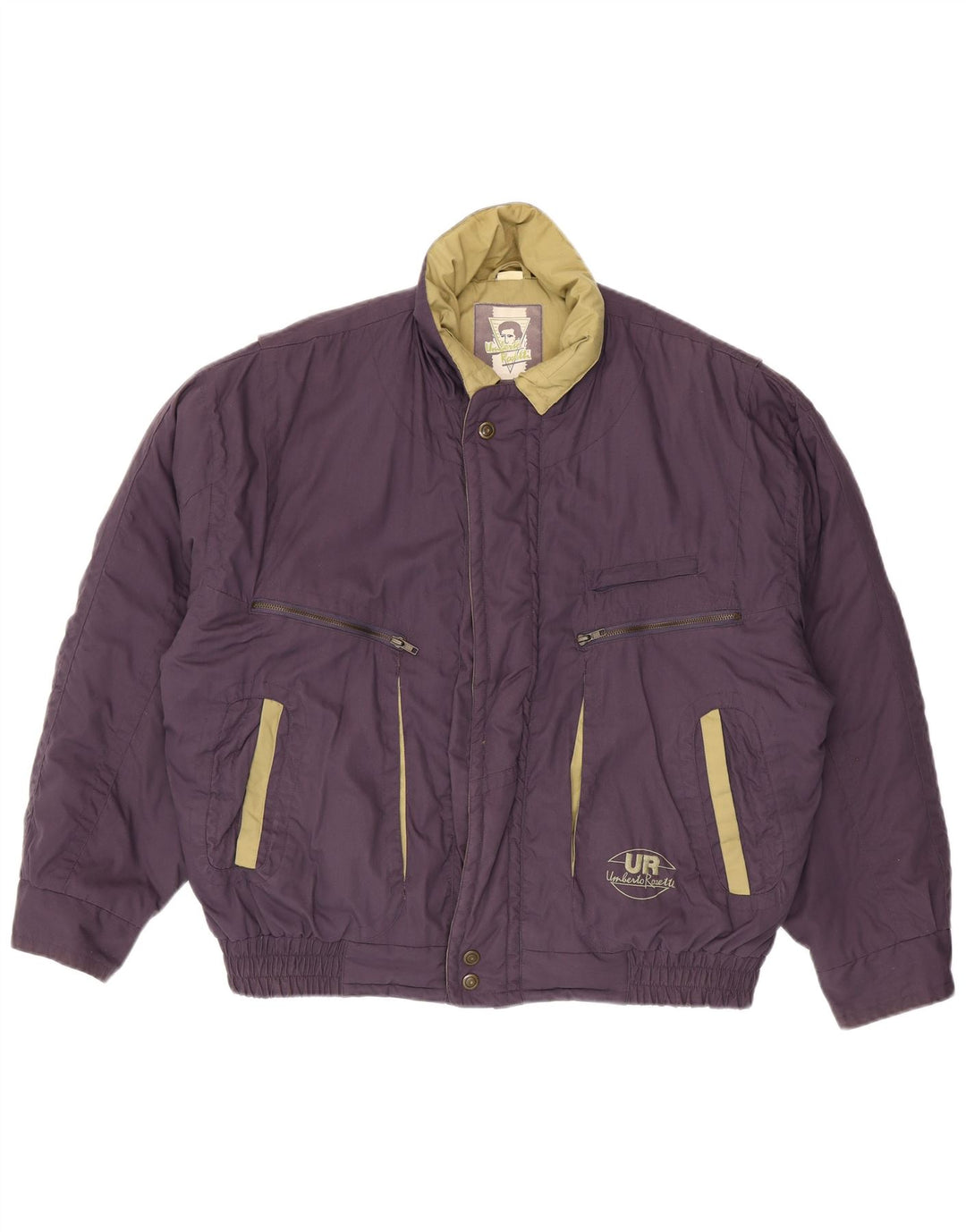 Umberto Rosetti Herren Wattierte Jacke UK 42 XL Lila Polyester