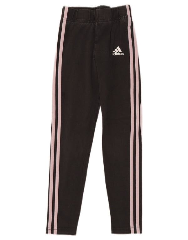 Adidas Mädchen-Leggings, 9–10 Jahre, schwarze Baumwolle