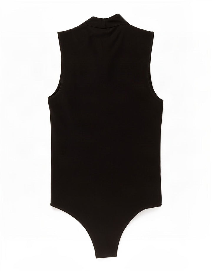 Benetton Damen-Body, ärmellos, UK-Größe 12, mittelschwarz, Baumwolle