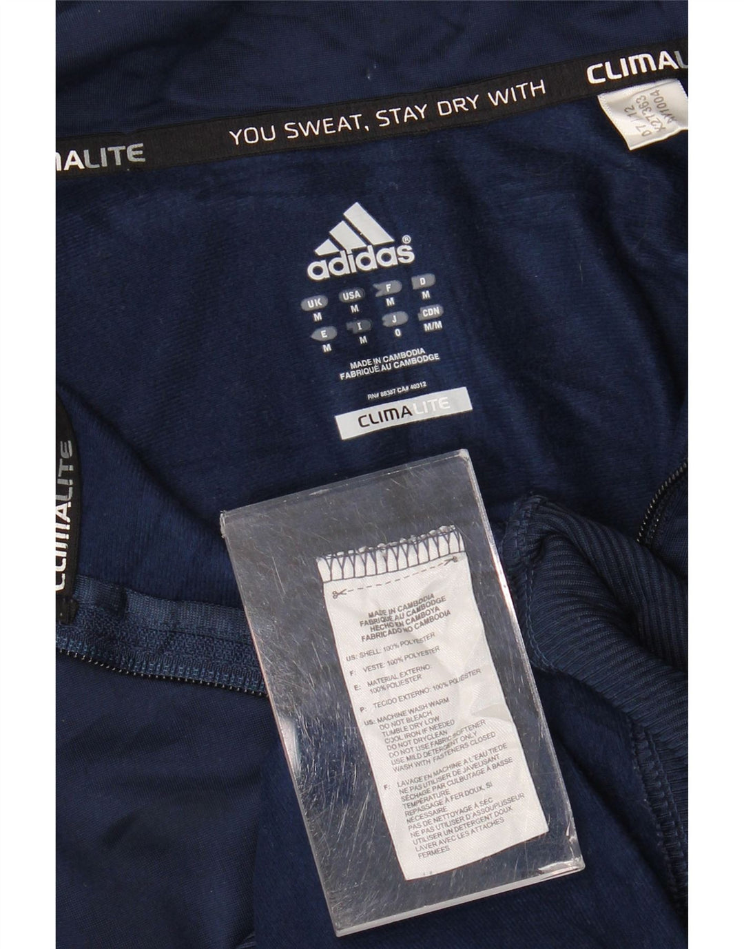 Adidas Herren Climalite Trainingsanzug Top Jacke Medium Marineblau Polyester