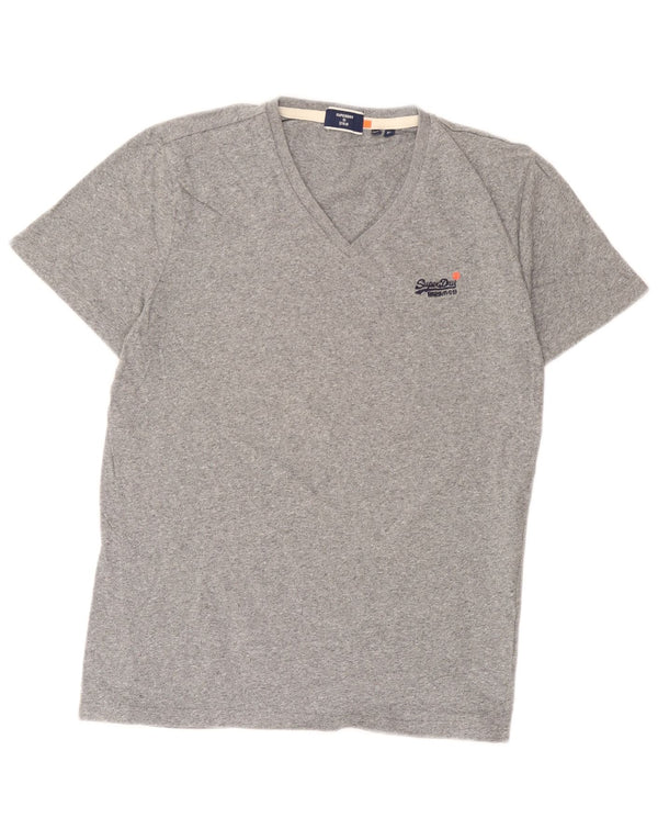 Superdry Damen T-Shirt Top UK 18 XL Grau gefleckte Baumwolle