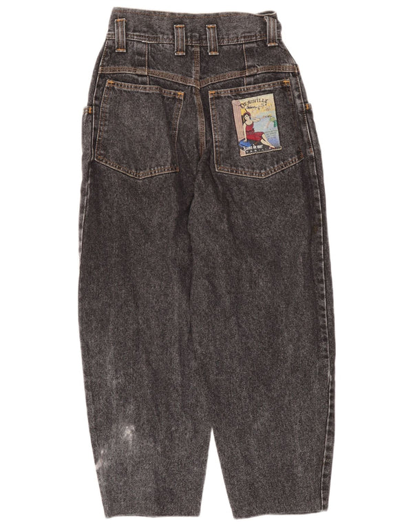 Vintage Damen Balloon High Waist Jeans EU 38 Medium W24 L24 Graue Baumwolle