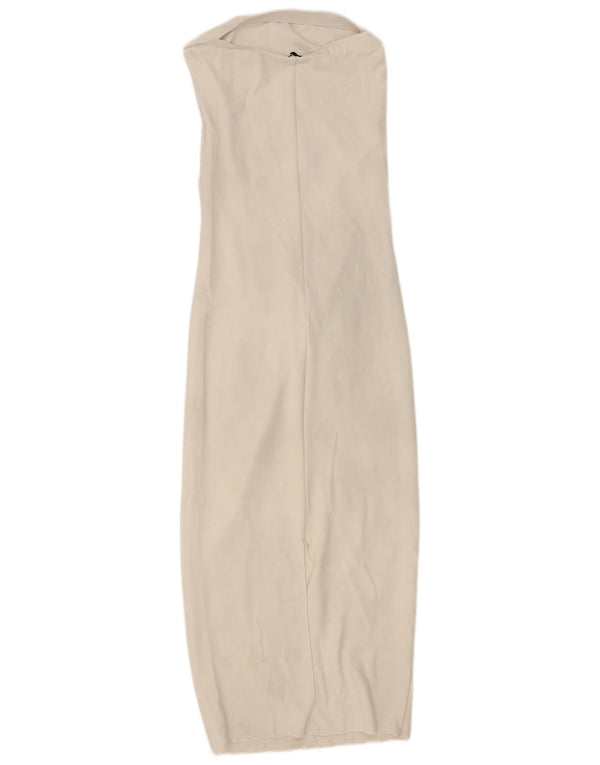 Zara Damen Cut-Out Trägerloses, figurbetontes Kleid UK 12 Mittelweiß