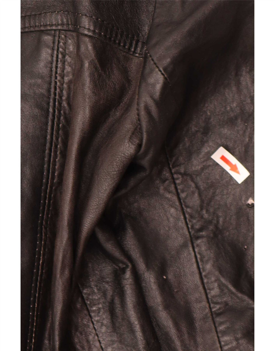 Vintage Damen 3-Knopf-Leder-Blazer-Jacke IT 44 Mittelschwarz