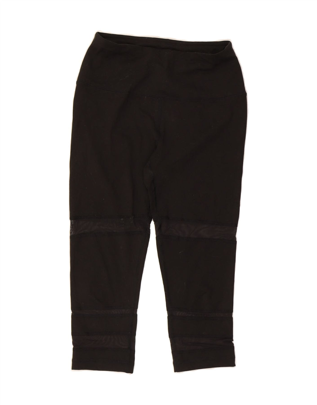 REEBOK Womens Capri Leggings UK 10 Small  Black Striped Polyester Vintage Reebok and Second-Hand Reebok from Messina Hembry 