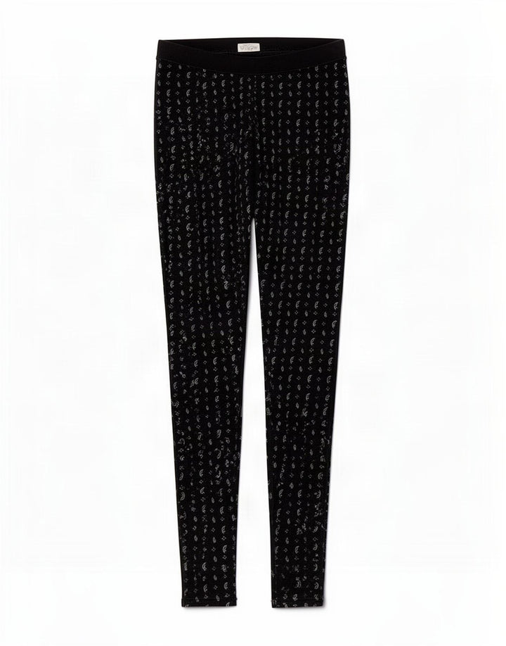 Jack Wills Damen-Leggings mit abstraktem Muster, Größe S, Schwarz