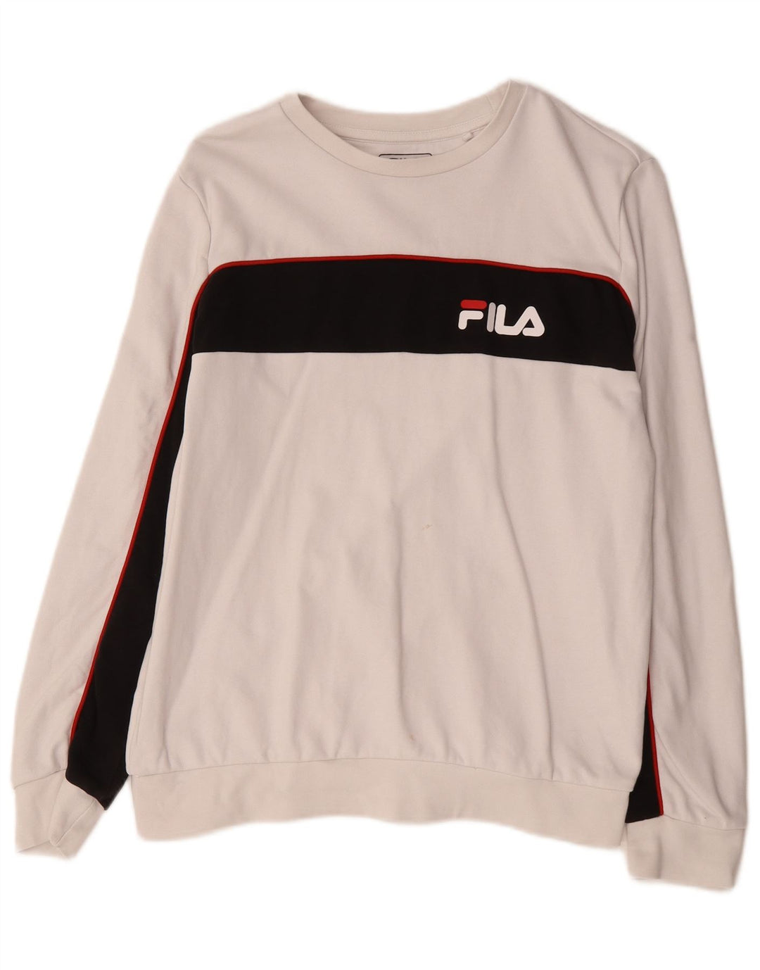 Fila Herren-Sweatshirt mit Grafik, Größe S, Weiß, Farbblock