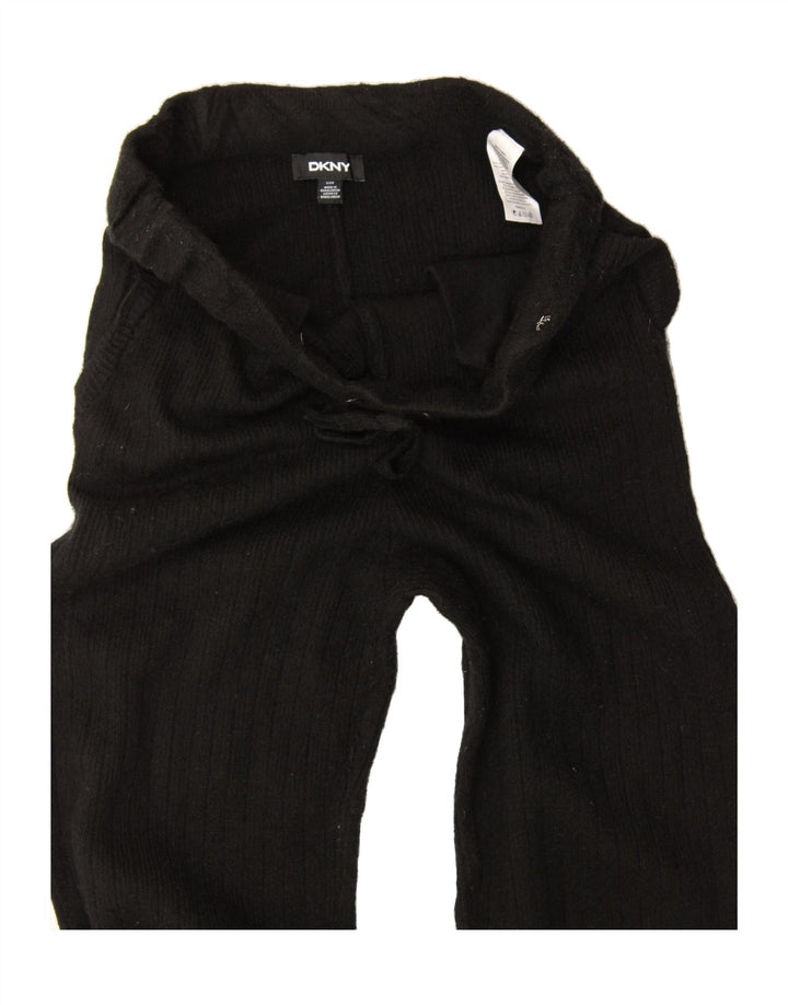 DKNY Womens Straight Casual Trousers Small W28 L30 Black Striped Polyester Vintage Dkny and Second-Hand Dkny from Messina Hembry 