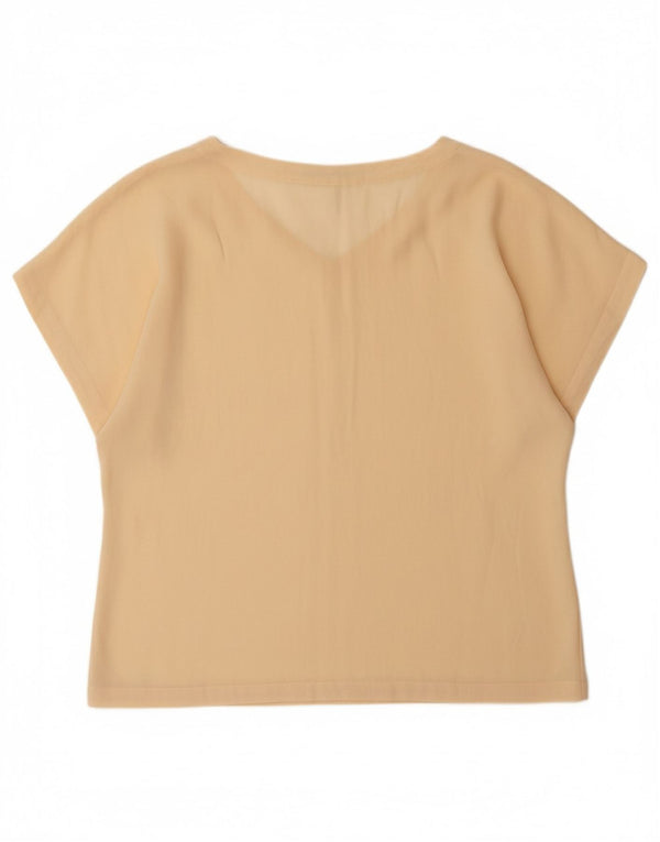 MAX MARA Damen T-Shirt Top UK 14 Large Beige Seide