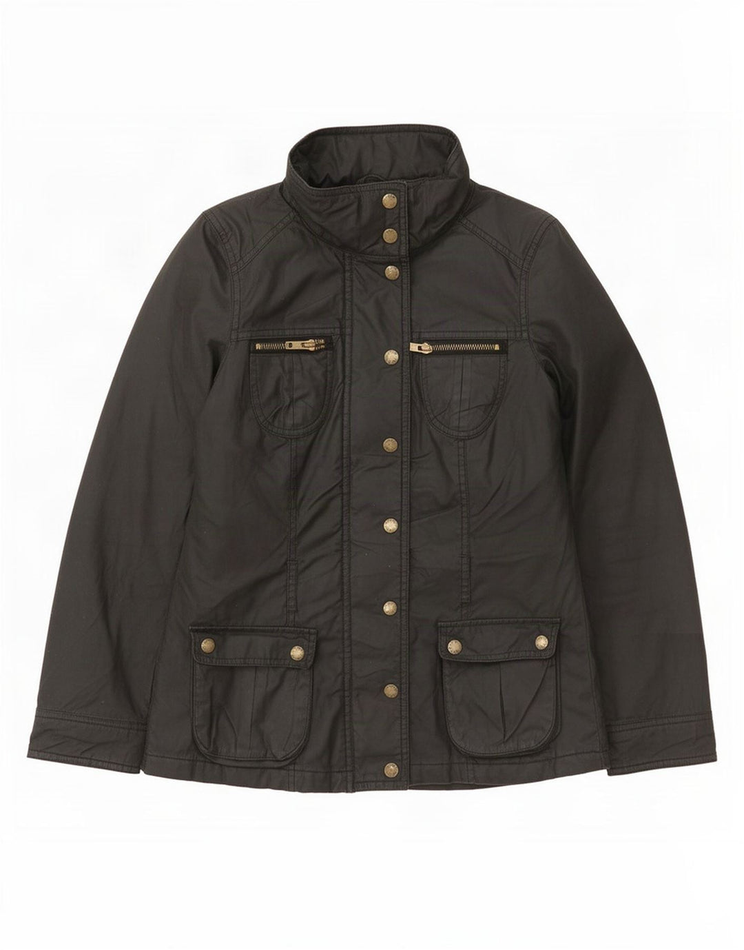 Oasis Damenjacke aus gewachster Baumwolle, UK 6, XS, Grau