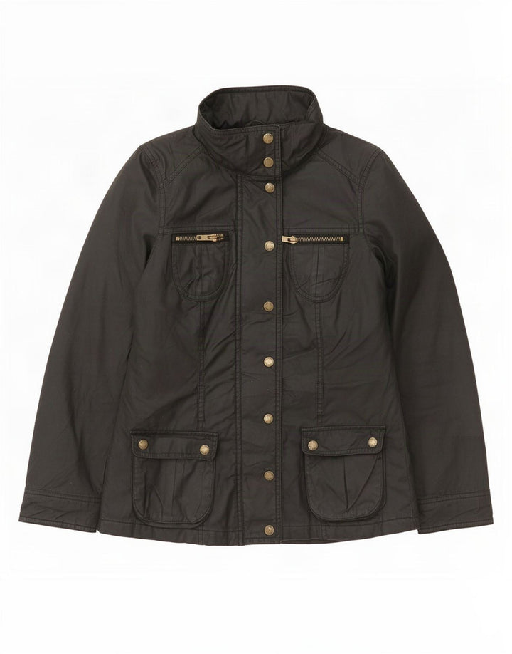 Oasis Damenjacke aus gewachster Baumwolle, UK 6, XS, Grau