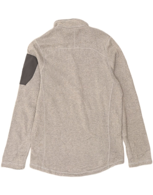 Eddie Bauer Herren-Sweatshirt mit Reißverschluss am Hals, Mittelgrau meliert