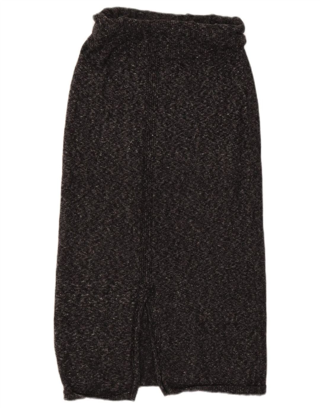Massimo Dutti Damen-Strick-Midirock, Größe S, W30, Grau meliert