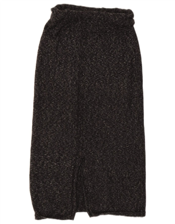 Massimo Dutti Damen-Strick-Midirock, Größe S, W30, Grau meliert