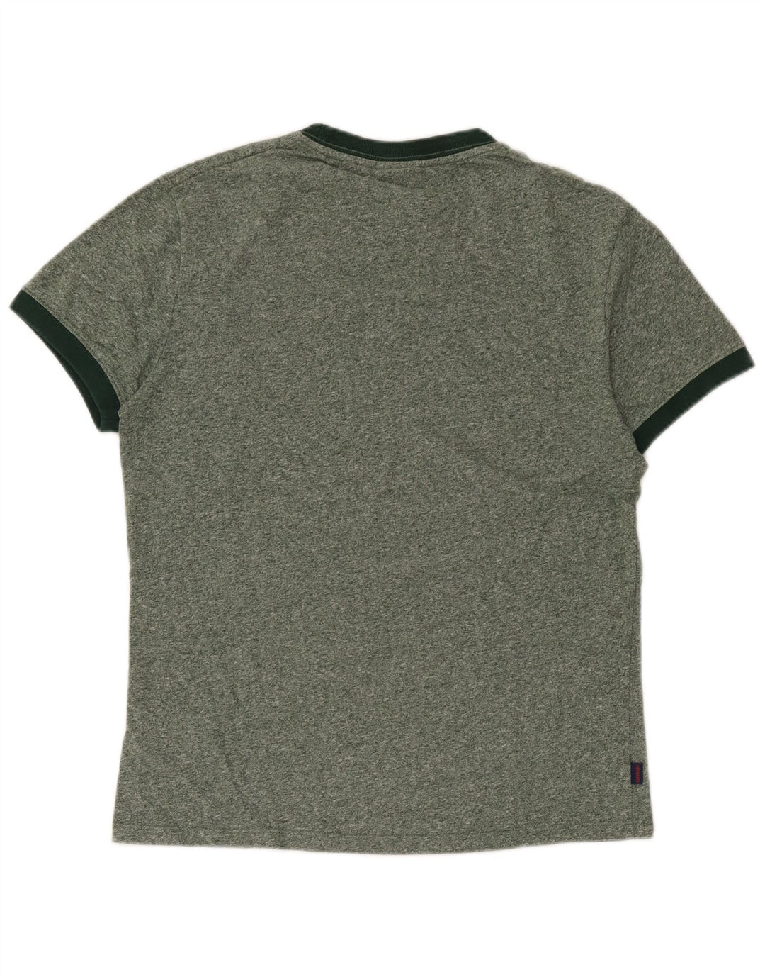 Superdry Herren T-Shirt-Oberteil aus mittelgrün gefleckter Baumwolle