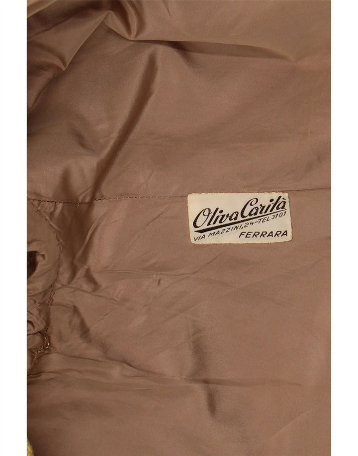 Vintage Damen Zweireihiger Mantel UK 14 Mittelgelber Hahnentritt