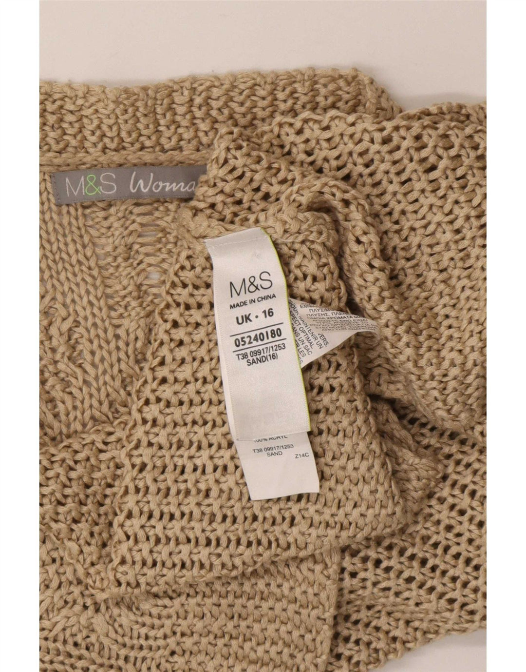 Marks & Spencer Damen-Strickjacke in Übergröße, Gr. 40, Beige, Acryl
