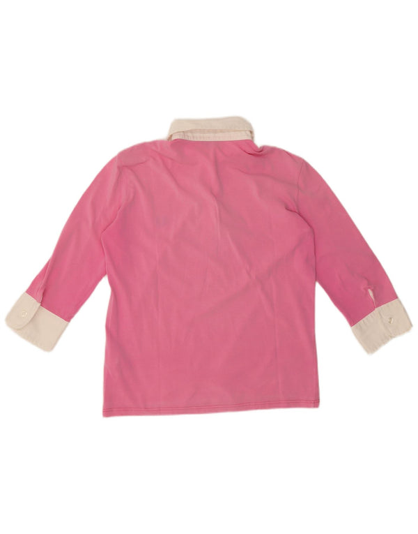 Fred Perry Mädchen-Poloshirt mit 3/4-Ärmeln, 13–14 Jahre, XL, Rosa, Farbblock