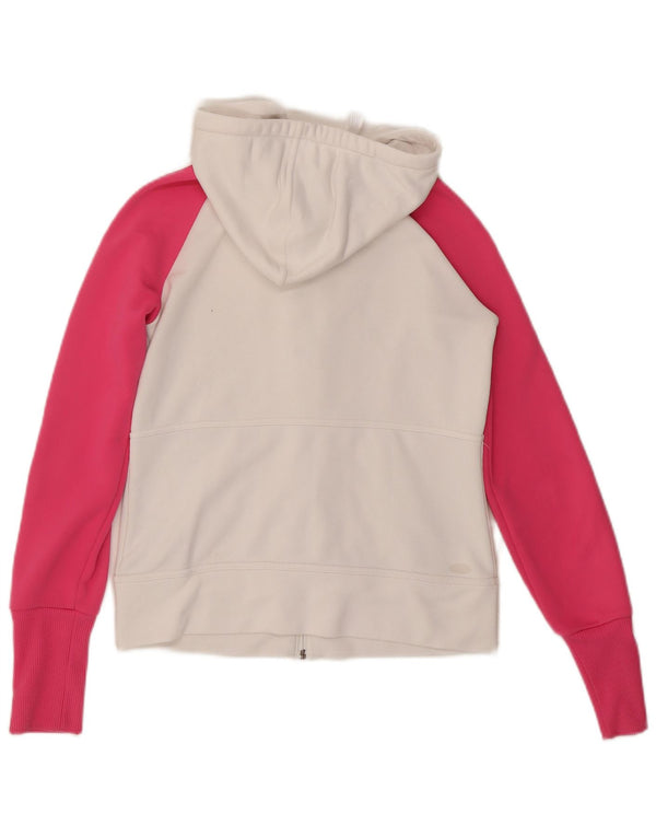 Adidas Damen Clima 365 Zip Hoodie Pullover UK 10 Small Weiß Farbblock