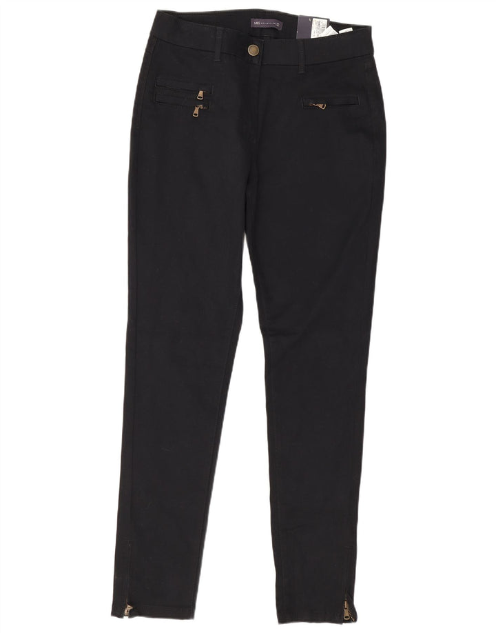 Marks & Spencer Damen Slim Casual Hose UK 12 Medium W30 L30 Schwarz