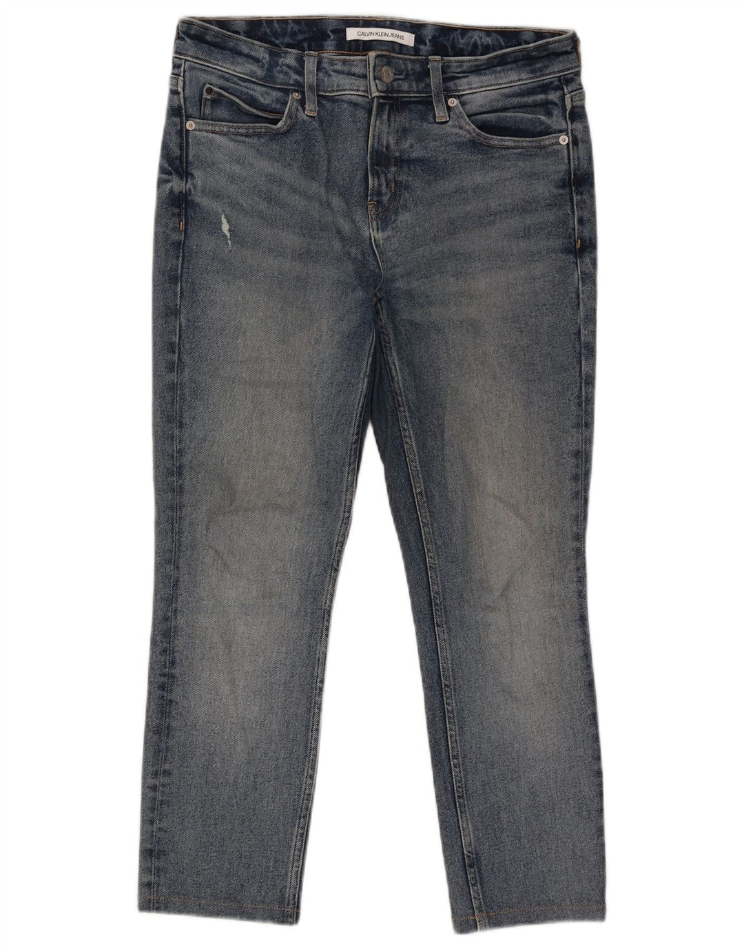 CALVIN KLEIN Herren Distressed Cropped Slim Jeans W30 L25 Blau