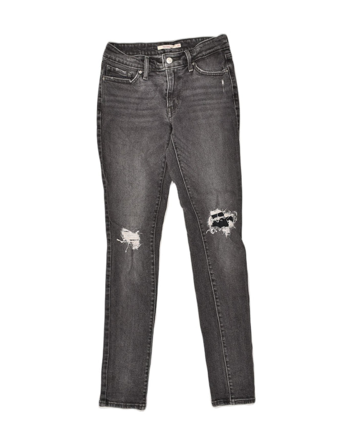 LEVI'S Womens 511 Distressed Skinny Jeans W26 L32  Grey Cotton | Vintage Levi's | Thrift | Second-Hand Levi's | Used Clothing | Messina Hembry 