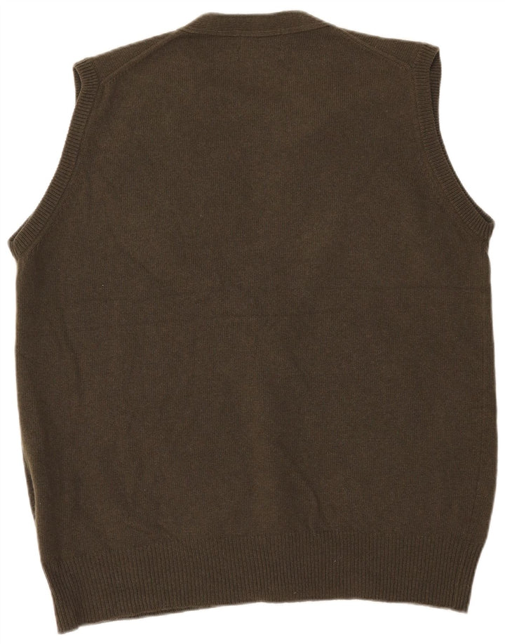 Barbour Herren ärmelloser Cardigan-Pullover, große Khaki-Wolle