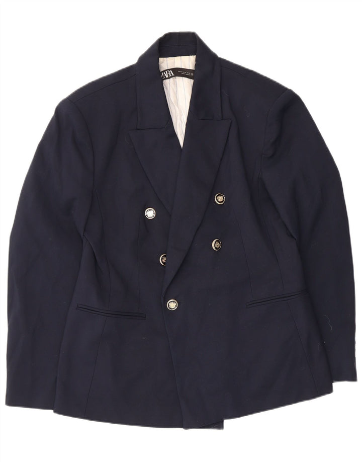 Zweireihiger Blazer für Damen von Zara, UK 18, XL, Marineblau