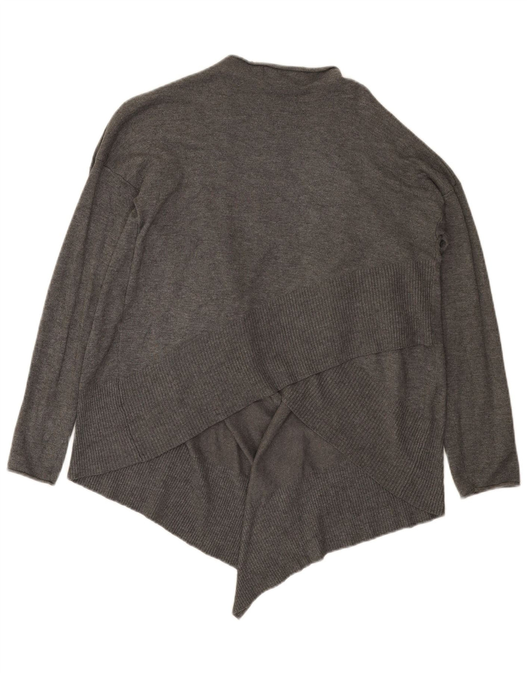 Zara Damen-Strickjacke, übergroß, asymmetrisch, offen, Gr. 10, klein, Grau