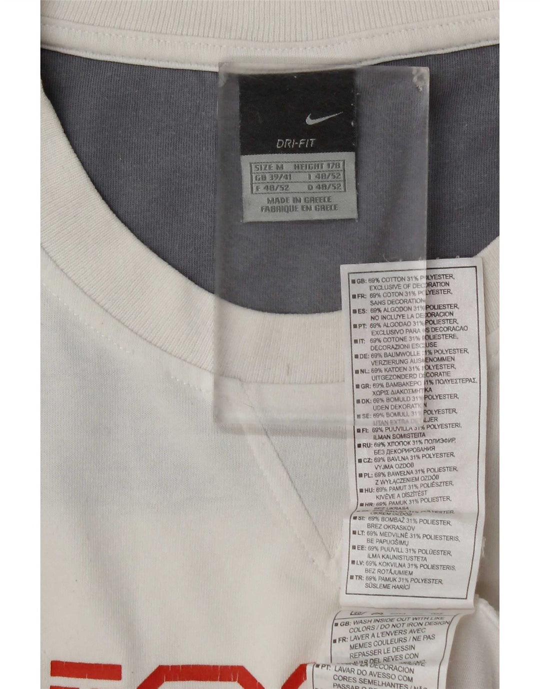 Nike Herren Graphic Top Langarm UK 39/41 Mittelweiße Baumwolle