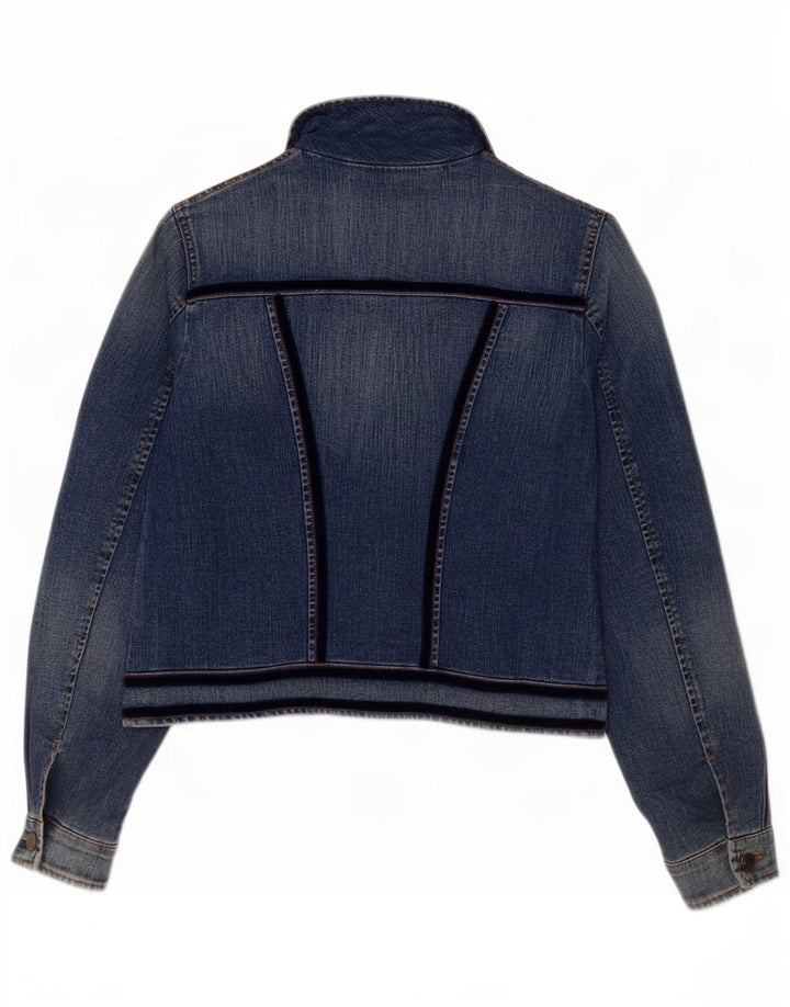 Roccobarocco Damen Jeansjacke IT 46 Große blaue Baumwolle