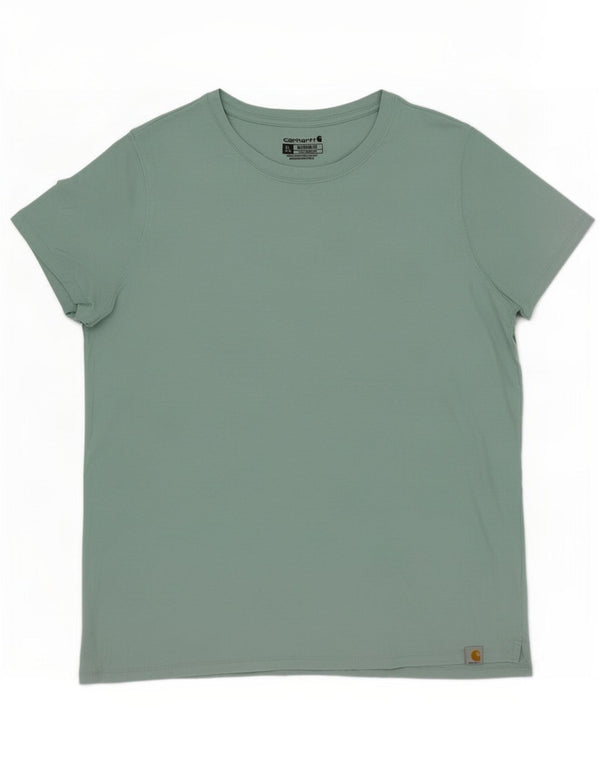 Carhartt Damen T-Shirt Top US 16/18 XL Grüne Baumwolle