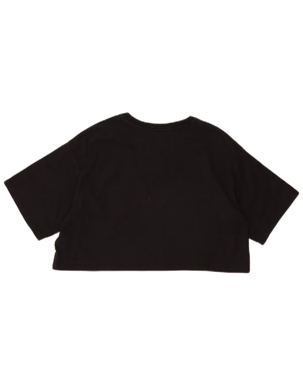 Levi's Damen Peanuts Crop Graphic T-Shirt Top UK 10 Small Schwarz Cartoon